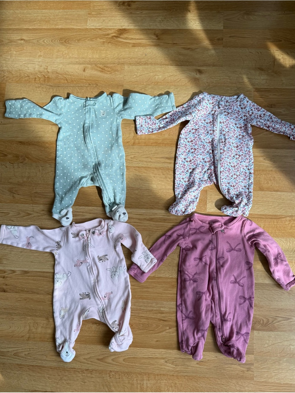 11 Baby Girl Onesies/ Sleepers Bundles - Newborn